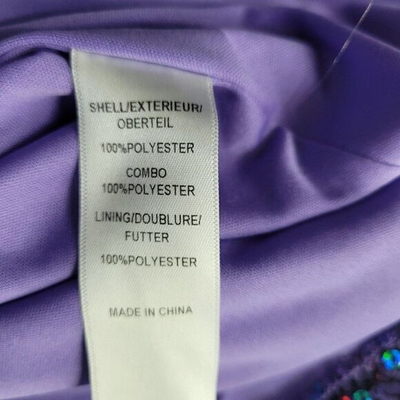 Hailey Logan Dress Mermaid Fairycore Netted Sequin Fit Flare Mini Purple 3/4 - Picture 13 of 13
